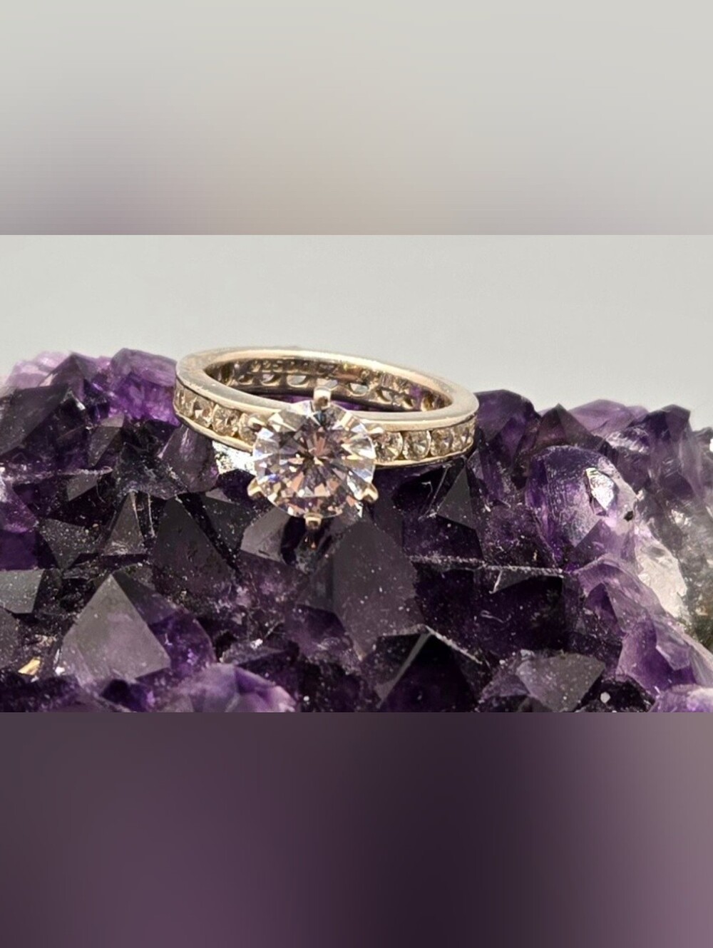 QVC Solitaire Ring Set w/ Diamonique CZs 925 Sterling